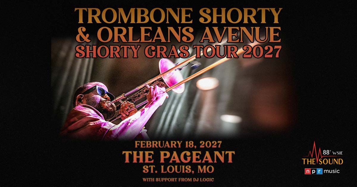 ThePageantSTL's tweet photo. JUST ADDED: WSIE 88.7 The Sound welcomes - SHORTY GRAS TOUR - @Tromboneshorty &amp; Orleans Avenue at The Pageant |02.18| with DJ Logic. On Sale Friday, October 16 at 10am!

More info: https://t.co/Pvco47F9iH https://t.co/B2zb3ULl0W