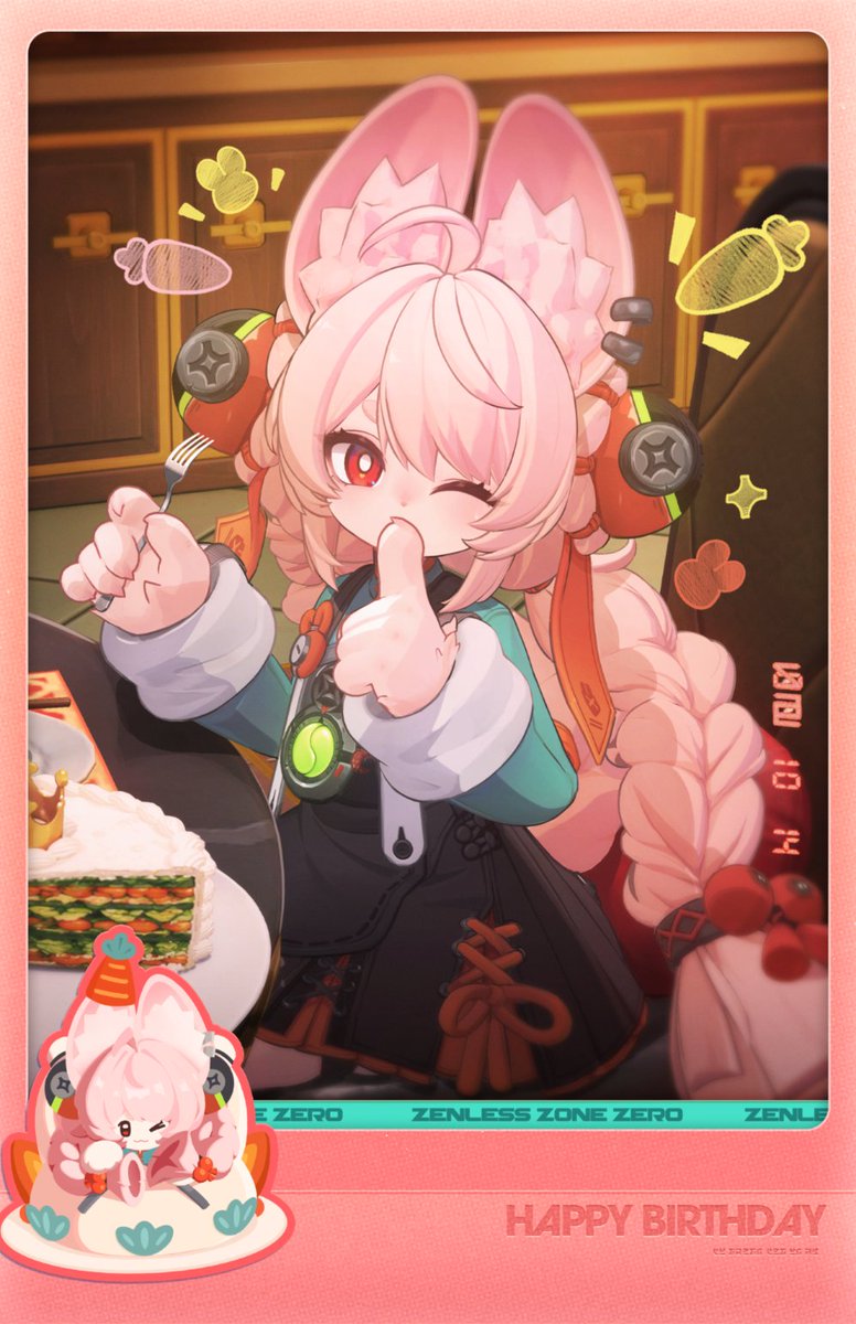ZZZ_EN's tweet photo. Happy Birthday Zhao 丨 This Kind of Cake Doesn't Exist

"Carrot purée, minced spinach... Who ordered this thing? It's chock-full of veggies and way too tough to cut through."
"No, that's not what I meant! There's no need to change a cake!"
"The timing's perfect, actually. I'm sick of all that rich, greasy meat. Let's keep it light today!"

#zzzero #zenlesszonezero
#Zhao
