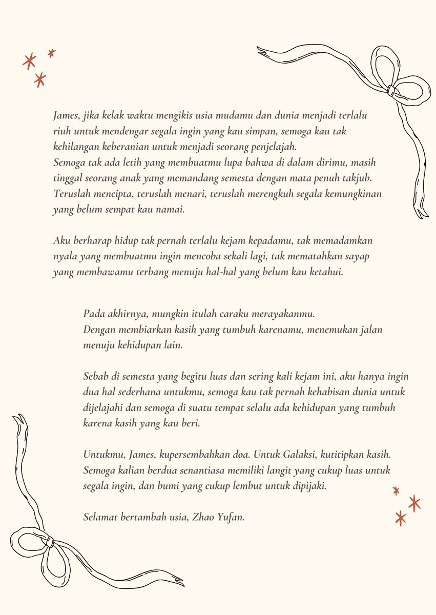 hzelezh's tweet photo. Maka, pada hari ketika dunia merayakan kelahiranmu, kutitipkan sepotong kasih pada kehidupan lain.
Selamat bertambah usia, James. 

#Happy21andOnlyJAMES
#제임스의_빛이_차오르길 https://t.co/LS4A4rZvO9