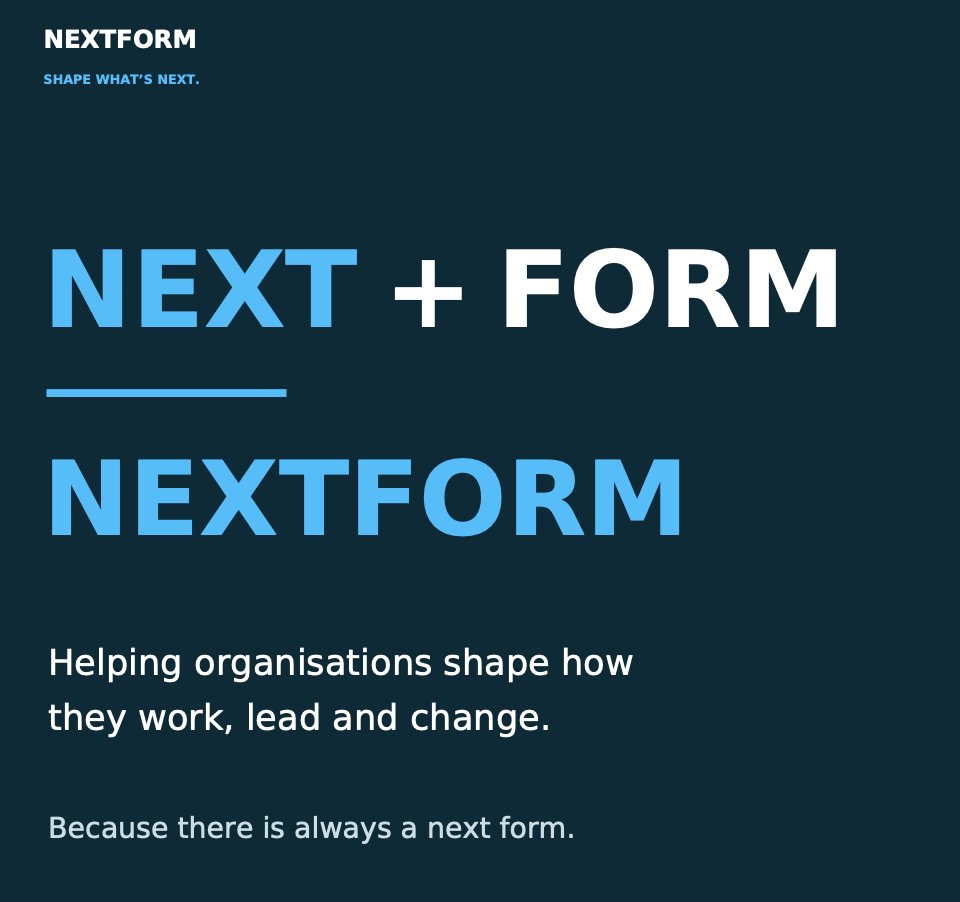 NextFormZA's tweet photo. Why NextForm?

Because organisations, leaders and teams should never stop evolving.

Our name reflects what we believe: there's always a better way to work, lead and change.

NextForm. Shape what's next. https://t.co/9RZJQR8G8B