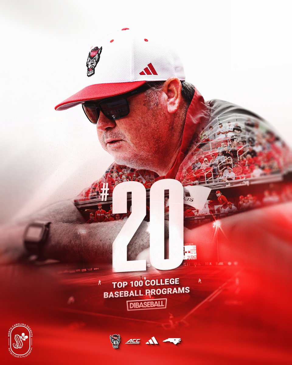 NCStateBaseball's tweet photo. Consistency. 

Checking in at No. 20 on the @d1baseball Top 100 College Baseball Programs list! https://t.co/jVnrEcqnwG
