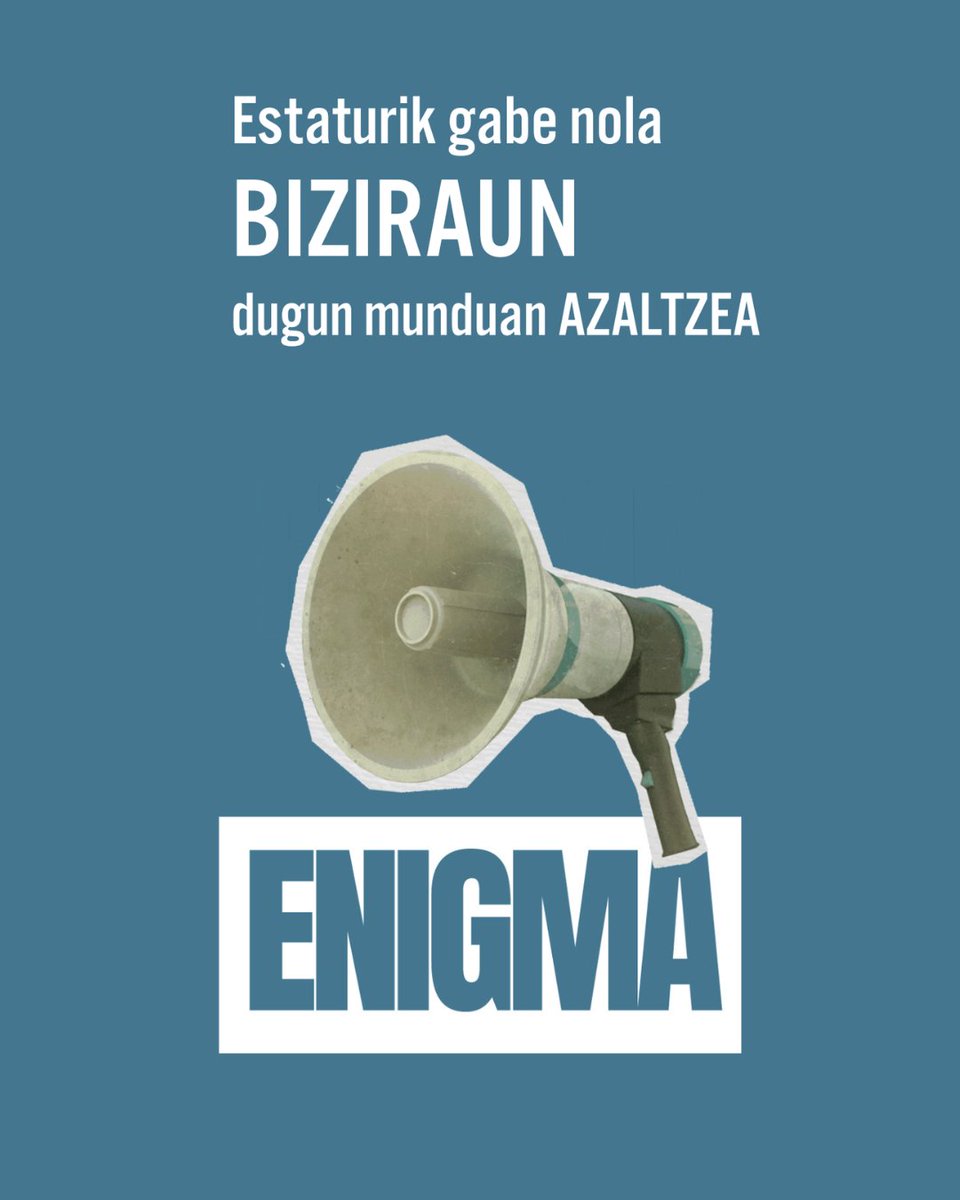 EnigmaDocu's tweet photo. Nola bizirik iraun dugu estaturik gabe? 🌍
Munduari kontatu nahi diogu, eta zurekin batera egin nahi dugu.

Hartu parte Verkamin 👉 https://t.co/mmFcL2d8Gk https://t.co/k4puIeinmW