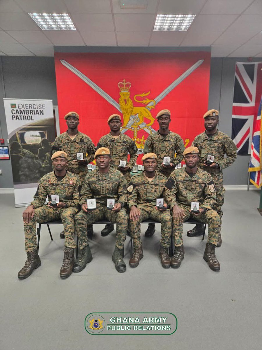SIKAOFFICIAL1's tweet photo. Ghana’s Army Special Operations Brigade (ASOB) has made history at Exercise Cambrian Patrol 2026 in the United Kingdom, winning a Silver Medal to become the first Ghanaian and African patrol team to achieve the distinction at the international military exercise.

The competition, which attracted 140 patrols, challenged participating soldiers to navigate approximately 64 kilometres over 48 hours while demonstrating military skills, leadership, and physical and mental endurance.

[📸: Ghana Army]