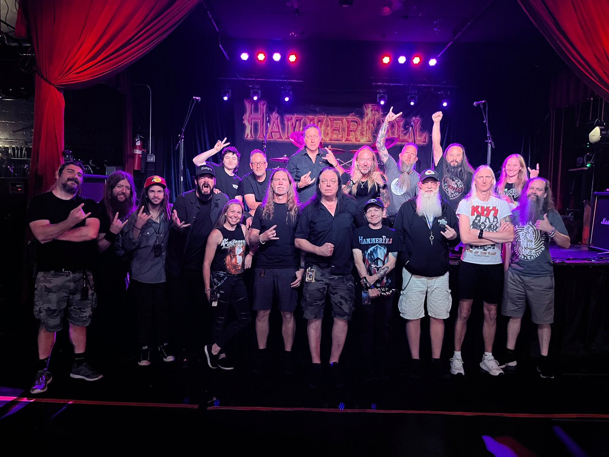 HammerFall's tweet photo. Templars of North America, THANK YOU SO MUCH! 🤘🔥 
What an incredible run it’s been, and you brought the energy night after night. 

We also want to give a huge shout-out to Evergrey and our amazing crew for making this run so special. It’s been an absolute pleasure! https://t.co/yMiwpKhqaM