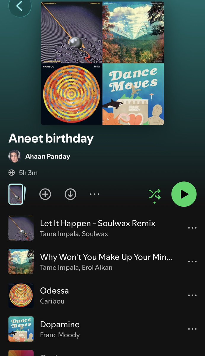 forcosmosx's tweet photo. AHAAN MADE A WHOLE ASS PLAYLIST FOR ANEET’S BIRTHDAY https://t.co/3vxbJQAv6E