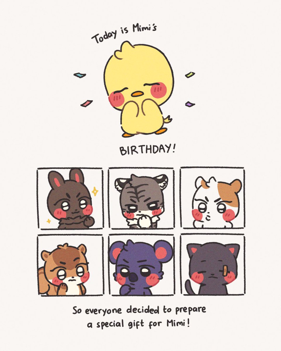 mimiwuvyou's tweet photo. Happy Birthday Mimi! 🐥🎉
I wonder what gift the others prepared for you 🎁 (1/2)
#HAPPYJIMINDAY https://t.co/2NrfHRxf1B