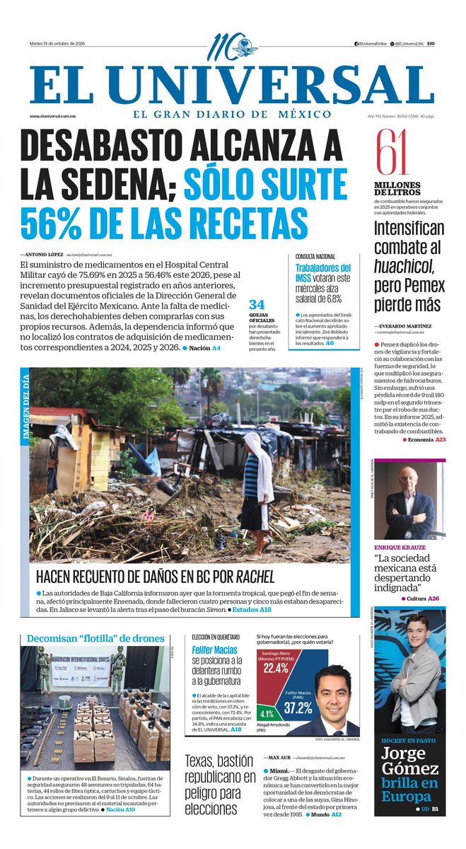 SicarioPolitica's tweet photo. Hoy hasta los militares están "disfrutando lo votado"

No es exclusivo del @Tu_IMSS , la 4T tiene destrozado todo el sistema de salud mexicano, incluido el @ISSSTE_mx y el Hospital Militar. https://t.co/RLCxlpzyI2