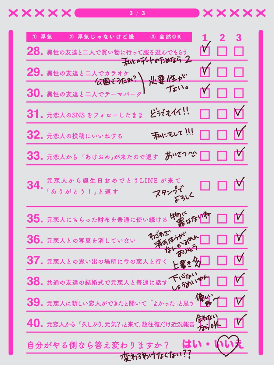 ichijouririka's tweet photo. 配信おつまつりりか～～🥰
話題の浮気判定シート結果✋
莉々華は愛、重くない系…なのか…！？ https://t.co/tgUnA1b4LL
