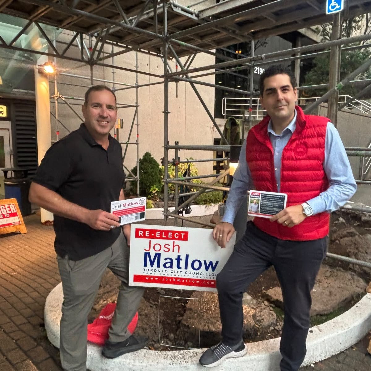 vgasparro's tweet photo. I was out with my friend, Josh Matlow, at Eglinton Station this morning meeting residents on their way to work. Josh has served his community at City Hall since 2010, fighting for affordability, stronger renter protections, and efficient transportation. I am proud to support him for re-election as councillor in Toronto—St. Paul’s.