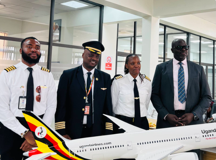 UG_Airlines's tweet photo. Some milestones deserve to be celebrated beyond the moment!!.🥳 
Today, we celebrated Captain Rita Nasirumbi, who made history as Uganda's and Uganda Airlines’ first female captain. A proud moment for the Airline and an inspiring reminder of what women can achieve.  

Congratulations, Captain Rita!!👩‍✈️✈️ May your journey continue to inspire many more women to take the skies.  #FlytheCrane
