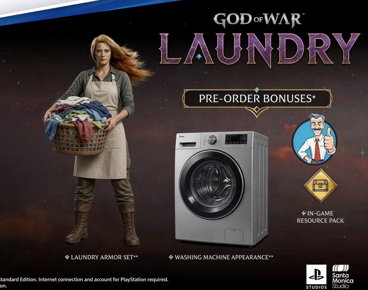 bekkali6's tweet photo. @PlayStation @SonySantaMonica Where is the laundry 🧺 edition https://t.co/O4zCzZETZT