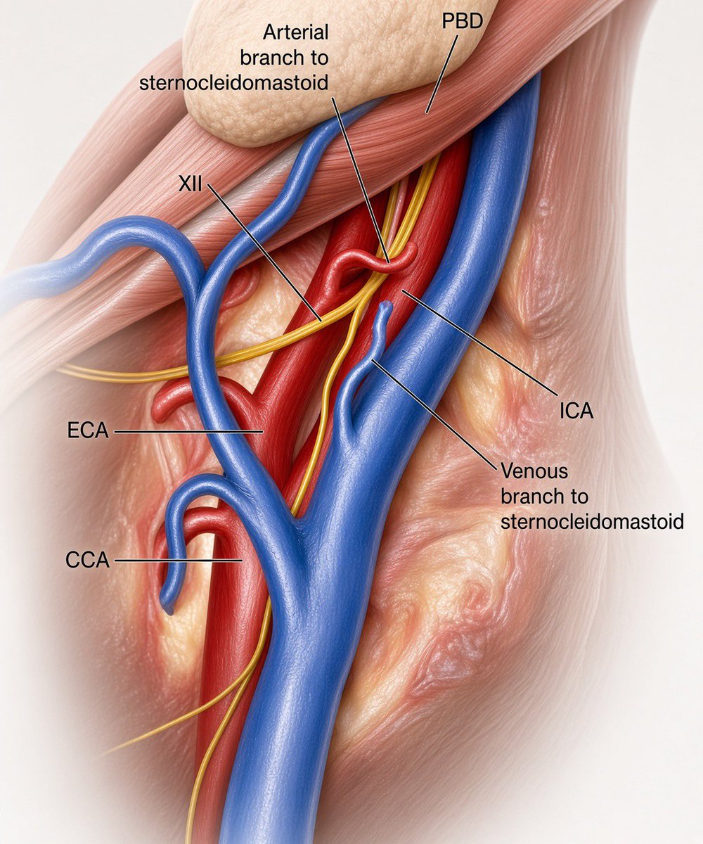 PipeCabreraV's tweet photo. The gatekeeper of the carotid arteries! The Facial vein! A key anatomical concept for vascular trauma neck exploration, carotid body tumor resection and carotid endarterectomy ! @SWexner @pferrada1 @TomVargheseJr @BJSAcademy @juliomayol @CiruAndes2 https://t.co/dUrKPG5mPT