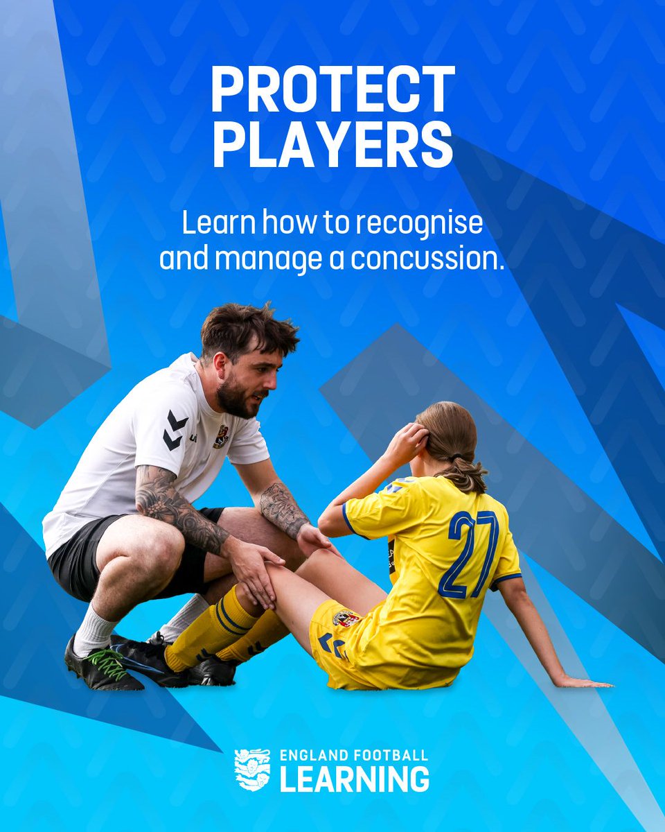 LondonFA's tweet photo. Know the signs. Protect your players.

Our free concussion module gives you the confidence to recognise concussion and take the right steps when it matters most.

Access the free training ⚽👇

https://t.co/l6r2ynhUwO https://t.co/8UF6yc8JBp