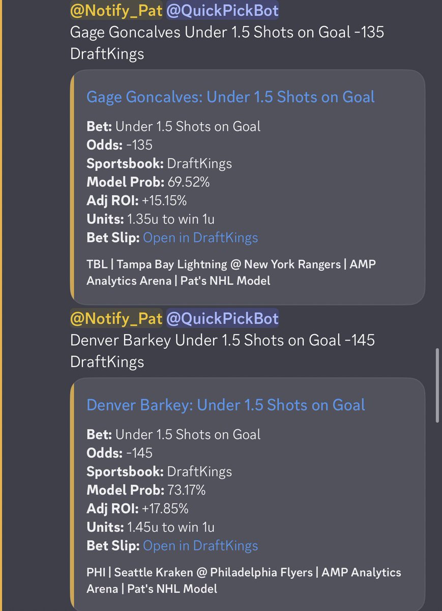 AMPAnalytics_'s tweet photo. Some great value identified by the discord bot that reads the SOG model

-145 moved to -165
-135 moved to -160

Straights can be boring, but imperative to being a profitable long term bettor

https://t.co/j8scDrqu0Y https://t.co/BIbXdrdw4I