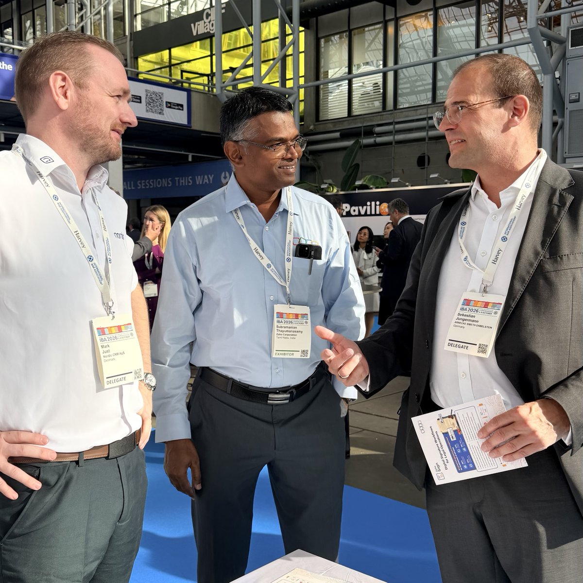 ZohoSign's tweet photo. We had an incredible time showcasing @ZohoSign and @ZohoContracts last week at the IBA Annual Conference (@IBANews) in Bella Center Copenhagen.

We met hundreds of senior lawyers and professionals working in public court systems and departments of justice across the globe, and engaged in a multitude of thought provoking conversations about adoption of #legaltech and how Zoho can serve the needs of the legal industry better.

We were pleased to be joined by Mark Just, CTO of Nordic CRM ApS, at our booth, and also had the fortune of meeting Dr. @SebJungermann, one of the earliest proponents of the digital signature technology who talked to us about his research back in the days.

Hoping to be back for more such valuable connections in 2027! 😁

@ZohoBenelux #IBA2026 #IBACopenhagen