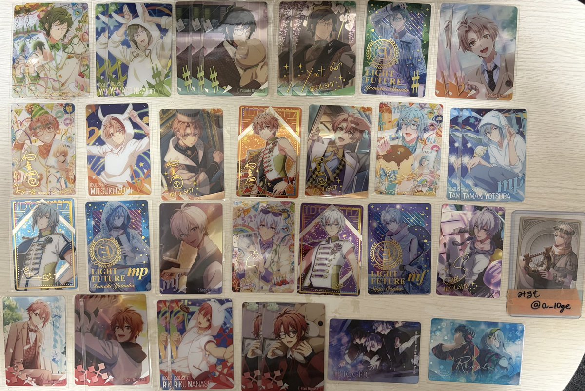 a_10ge's tweet photo. アイナナ メタカ メタルカード

譲 大和、三月、環、☆壮五、☆陸、☆楽、☆天、龍之介、☆百、千、☆悠、トウマ、虎於

求 巳波、一織、ナギ
(所持していないラビミニ巳波優先的に探して��す)

一織または巳波含む取引のみ。
過去弾と交換も可能ですが、内容によってはお断りする場合もあります。

→ https://t.co/8Pm1gZ4uIb