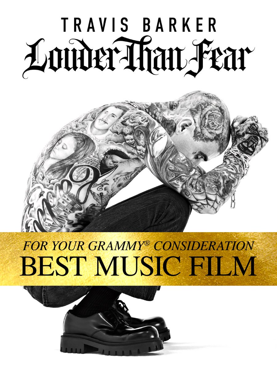 travisbarker's tweet photo. For Your Grammy Consideration. Best Music Film. Louder Than Fear 🙏🏼 @RecordingAcad https://t.co/jYcJp1bn7P