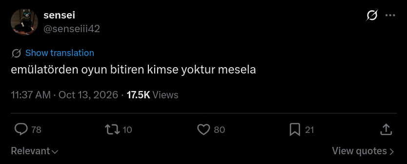 Yhuuhl's tweet photo. bitirdiğim oyunların çoğu emudur https://t.co/XvlRwwqMTK