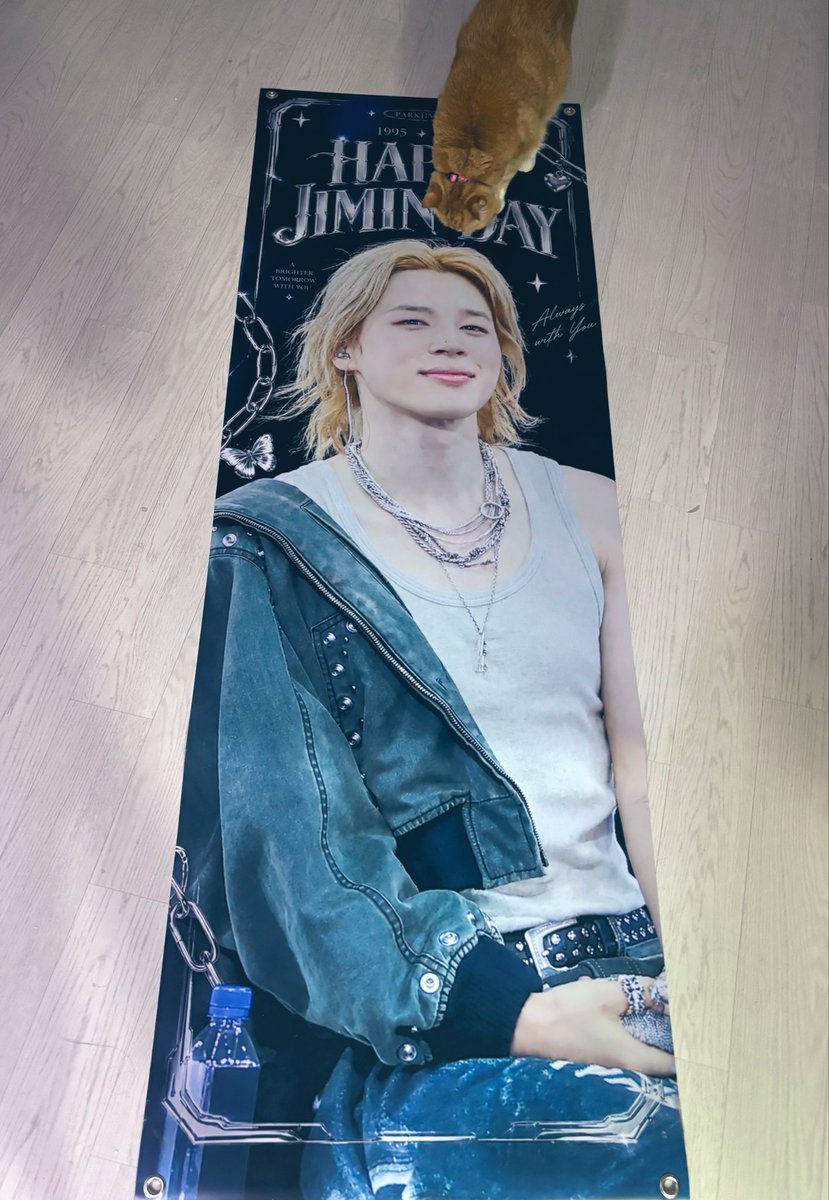 jiminfawn's tweet photo. grateful to the cafe worker that gave me the banner but how do i display this in my tiny apartment 😅 https://t.co/4m634RVNaX