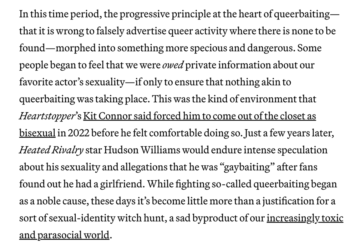 VanityFair's tweet photo. "For all the hand-wringing and discourse generated by the term, it seems clear that queerbaiting, both as a concept and something to be legitimately mad about, has passed its sell-by date," writes VF's @christress 

https://t.co/U92RPEQXRY https://t.co/GgsVXD4vbD