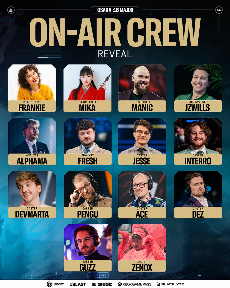 R6esports's tweet photo. JAPAN HERE WE COME 🇯🇵

Please give a warm welcome to our stunning on-air crew for the Osaka Major!

Join us from Nov. 6th to 15th! https://t.co/lJMdMMzZu5