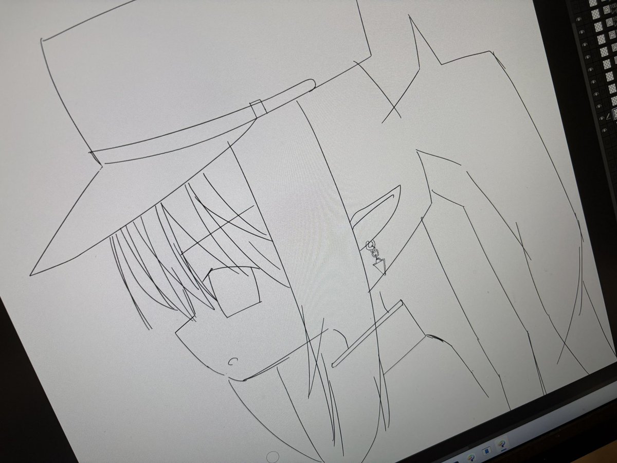 tenteke87's tweet photo. ペン入れ終わりまで　耳が結構好きです(自画自賛) https://t.co/FwpJzlCwhm