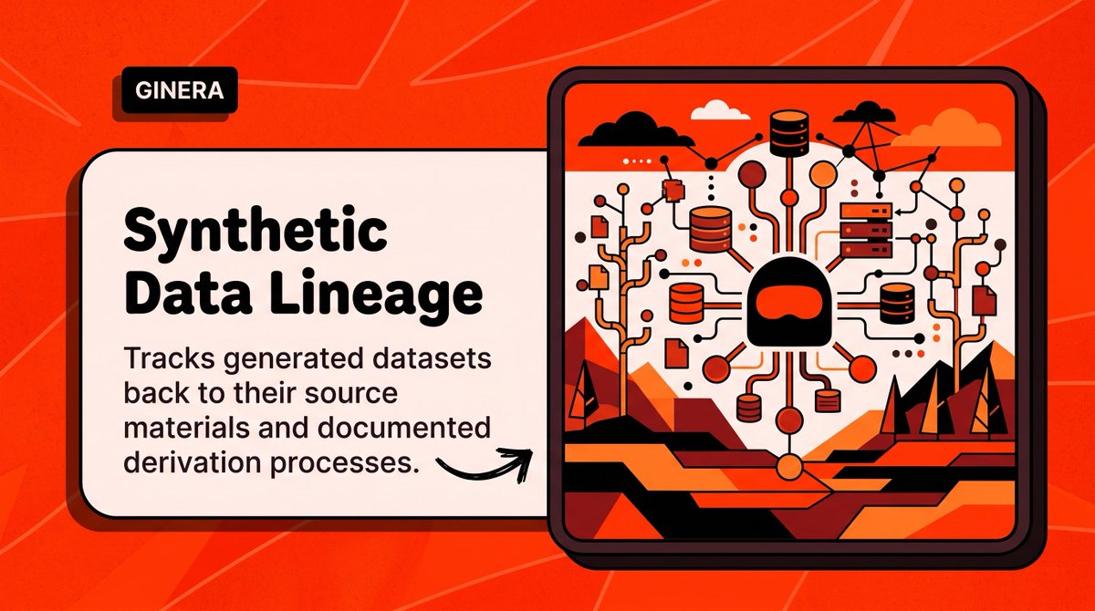 GineraOrigin's tweet photo. Synthetic data has a history of its own. Ginera traces generated datasets back to their source materials and documented derivation processes, helping preserve lineage across the AI data lifecycle. https://t.co/6Lx3kojbKj