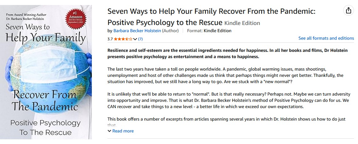 DrBholstein's tweet photo. Amazon Hot New Release - Seven Ways To Help Your Family Recover From The Pandemic - https://t.co/meneKiNTjj #pandemic #recovery #positivepsychology #newbooks https://t.co/aM2zURc74Z https://t.co/R2Fhnq1WLy