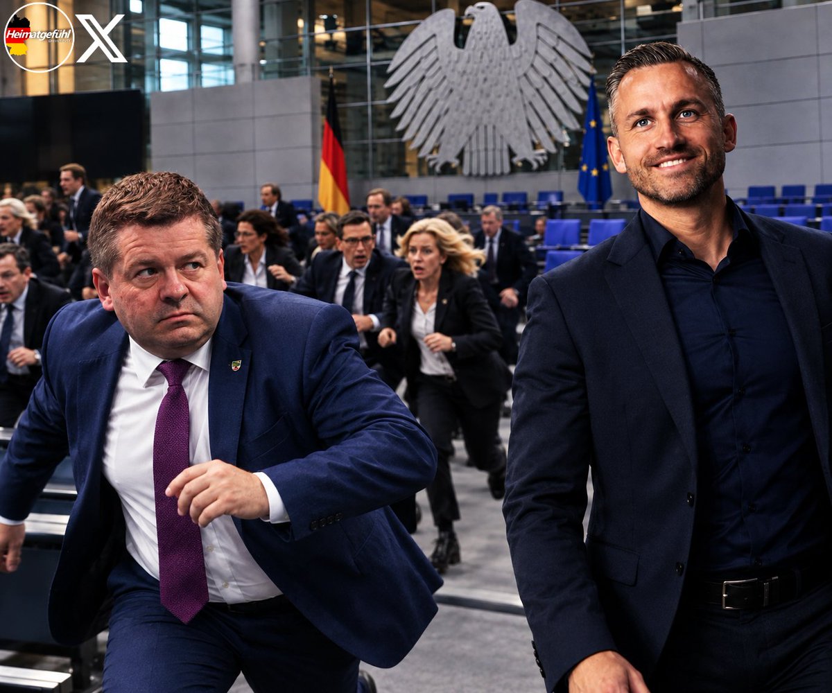 HeimatliebeDE's tweet photo. Schulze geht der Arsch auf Grundeis.

Sven Schulze wird mit seiner CDU Sachsen-Anhalt geschlossen den Plenarsaal verlassen. Weil er Angst hat. Das ist der Punkt!

Angst davor, dass Ulrich Siegmund Ministerpräsident wird und Schulze damit Geschichte ist.

Auch dieser Tag wird wieder in die Geschichte eingehen und die Bilder werden weltweit viral gehen. Und wieder ist die AfD der Gewinner.