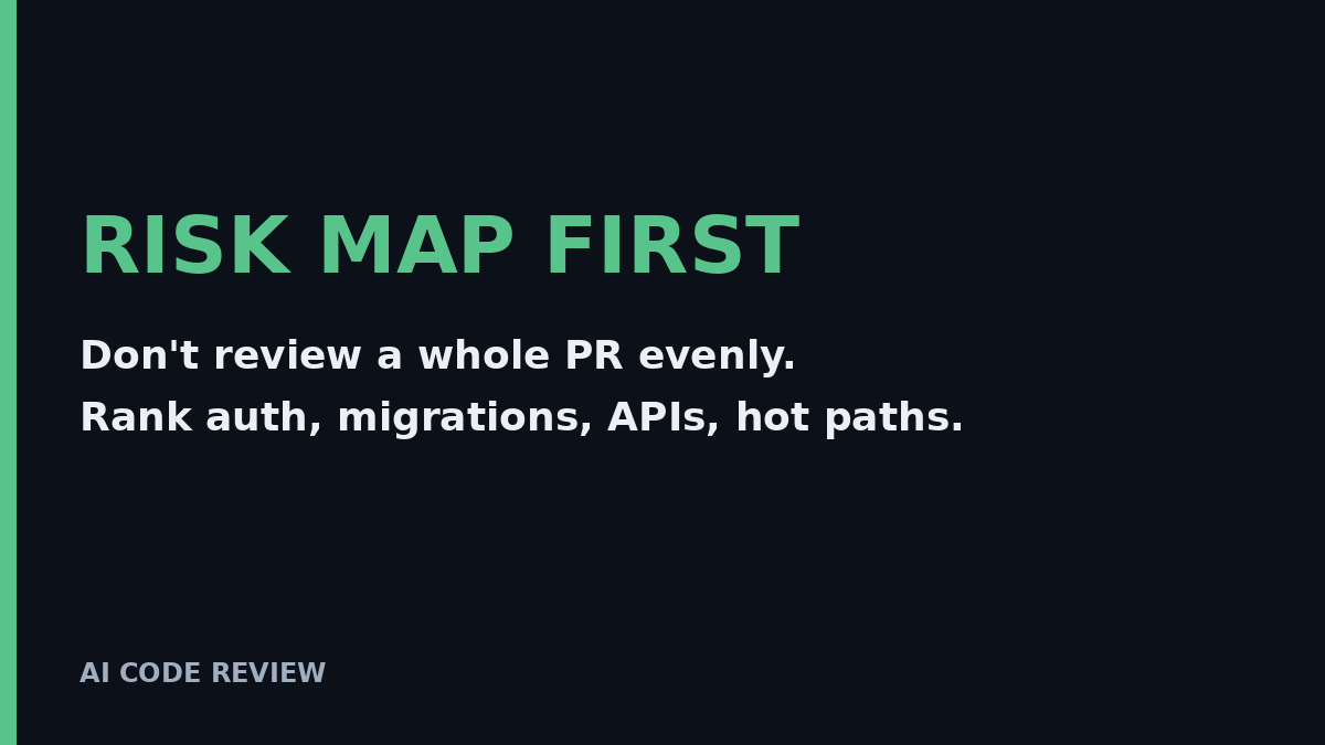 Mars_Peakul's tweet photo. Stop asking AI to review a whole PR evenly. Ask for a risk map first 🧵 https://t.co/u1yzO5dDeD