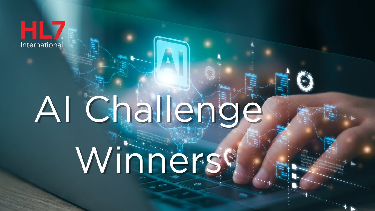 HL7's tweet photo. 🏆 See the 2026 #HL7 AI Challenge winners in action!
Join us Oct. 14 at 11 AM ET for live demos from 5 award-winning teams exploring what’s possible when AI and interoperability come together.
👉 Register free: https://t.co/frOXqfU7sU
#FHIR #AIinHealthcare #HealthIT https://t.co/6N2Dnkk1GD