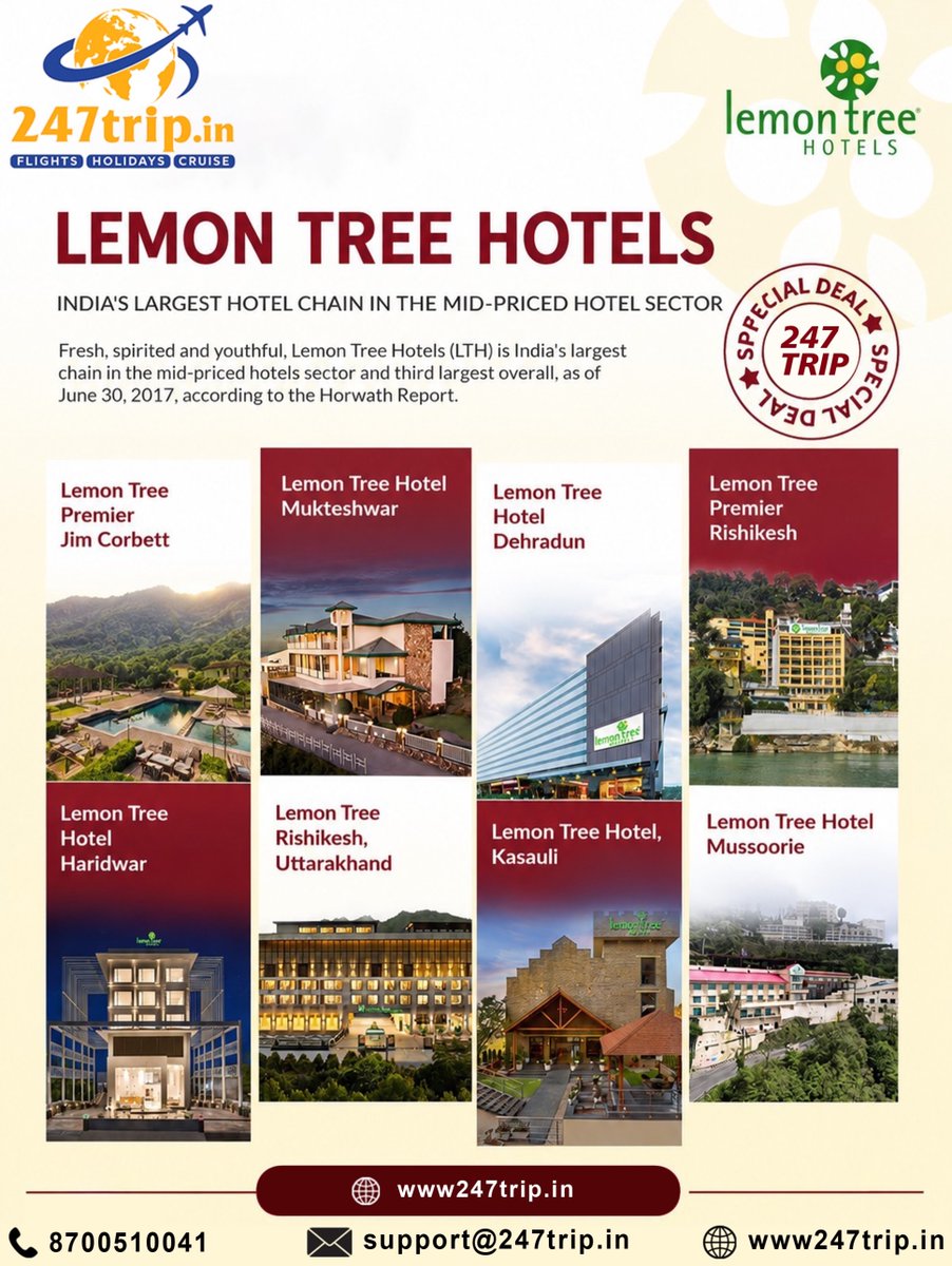 asneitupilil's tweet photo. Exclusive B2B rates on Lemon Tree Hotels across Uttarakhand and Himachal Pradesh. Prime stays in Corbett, Mussoorie, Rishikesh, Kasauli, Mukteshwar, Dehradun and Haridwar, with dedicated reservation support. https://t.co/Qy4DYsr7O3