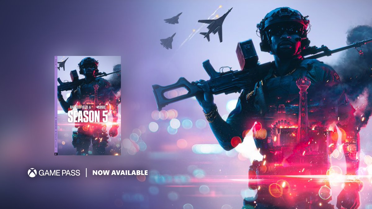 klobrille's tweet photo. Battlefield 6 is now available with Xbox Game Pass Ultimate.

Season 5 also starts today.

https://t.co/A3r92auu3r https://t.co/yFtMVN00i1