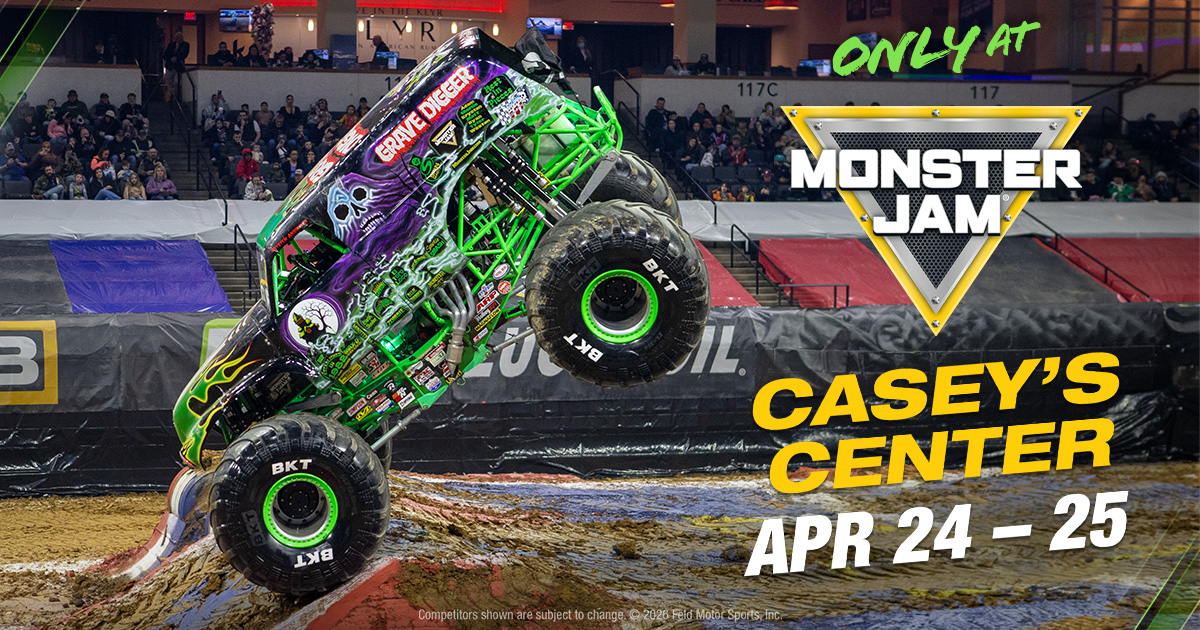 CaseysCenter's tweet photo. 💥ON SALE NOW💥 @MonsterJam is taking over Casey's Center on April 24-25! Don't miss out on your chance to witness amazing stunts, big air, and action-packed excitement! Get your tickets now 👉 https://t.co/4sIL6XKROx https://t.co/fS3IxjMs05