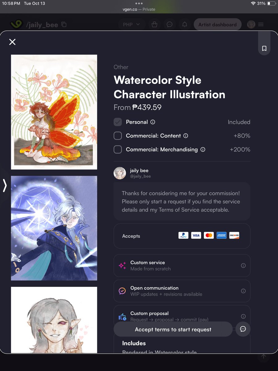jaily_bee's tweet photo. Emergency Commissions 🥹

Hello moots and artmoots.
Even though I’m embarassed to do this, I’m kinda grasping at straws rn 🥲 So ur rts are appreciated!

I have 3 custom services available in my vgen: https://t.co/Wmlo9izutM

Pls help me get verified 

#Vgen #VgenCommission https://t.co/zfEi9tyb5q