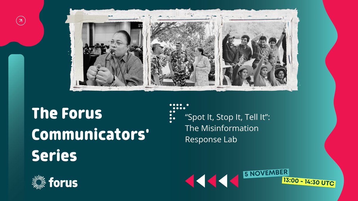 Forus_Int's tweet photo. Is it real or fake? Can you tell?

Join us on 5 Nov for “Spot It, Stop It, Tell It”,  a hands-on lab on misinformation, harmful narratives and how civil society can respond.

📅 13:00–14:30 UTC | 🌐 Online | 🗣️ EN/FR/ES/PT

🔗 https://t.co/T1ekU32n6t 

#Forus #Misinformation https://t.co/AywZgjF4gb