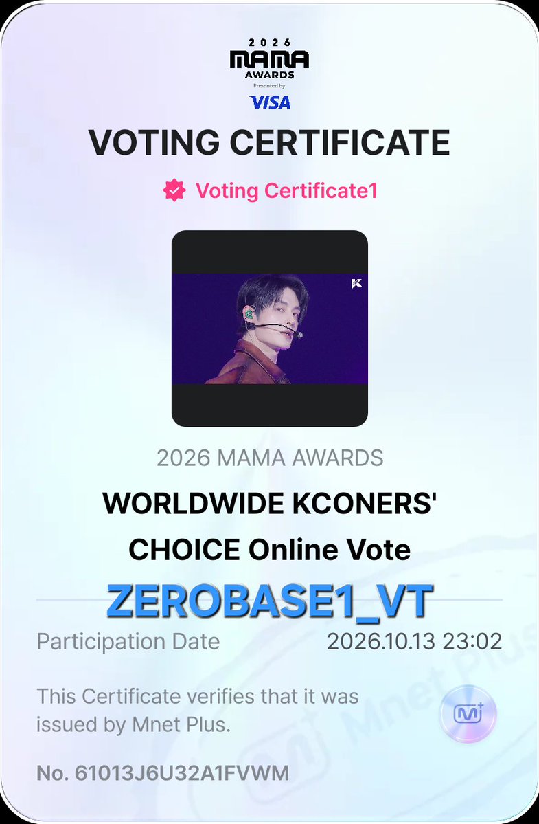 ZEROBASE1_VT's tweet photo. [ 🗳 2026 MAMA AWARDS 1ST VOTE: MNET VOTE ] DAY 3

Time to vote ZB1 on Mnet Plus for FANS' CHOICE and KCONNERS' CHOICE voting, ZEROSE💙 Note that we have a NEW boy group collab‼️‼️

CURRENT RANK: 14TH

Our collabs for FANS' CHOICE🤝
- SEVENTEEN 🆕️
- AESPA
- HEARTS2HEARTS
- IVE

✅️ Reply with your proof with #ZEROBASEONE #2026MAMAVOTE

DM us to join our Discord server to vote more effectively!

📽 Please watch ZB1's nominated KCON performance on Mnet Plus as views count towards the criteria

🗓 2026.10.12 19:00 - 26.10.22 23:59