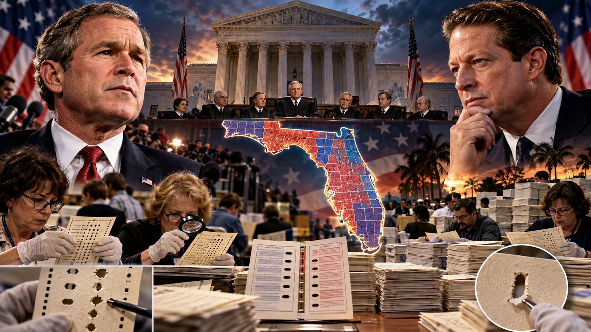 Histcon's tweet photo. The 2000 presidential election came down to just 537 votes in Florida! 🇺🇸🗳️ Explore The Election of 2000: Bush, Gore, and the Florida Recount, and disputed ballots.

#Election2000 #GeorgeWBush #AlGore #FloridaRecount #ElectoralCollege #SupremeCourt

https://t.co/lUGU6Kfk8O https://t.co/bRnLM7N1Kv