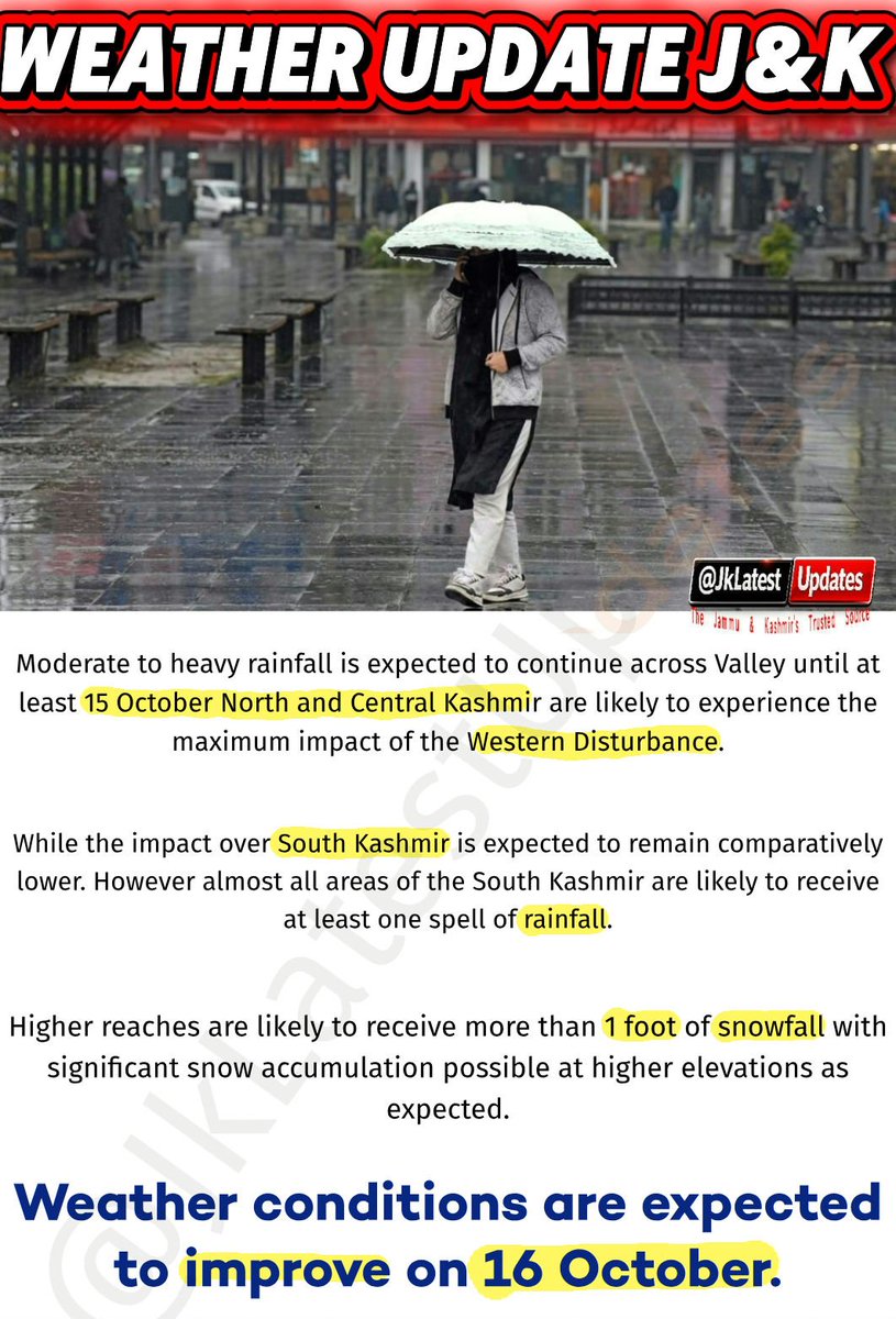 JkLatestUpdates's tweet photo. @diprjk @infjammu @metsrinagar @lotusladakh @rjnasirkashmir @RJSameenKhan @Mirchi_Rafia @mehakzubair1 @Drsheikhamina @rjrafiqofficial @jk_sdma @Kashmir_Weather @Traffic_hqrs @srinagaradmin >> Weather Update.... #JkLatestUpdates
#Weather #Jammu #Kashmir #Forecast #Snow #SnowFall https://t.co/JEwgeMUpJg