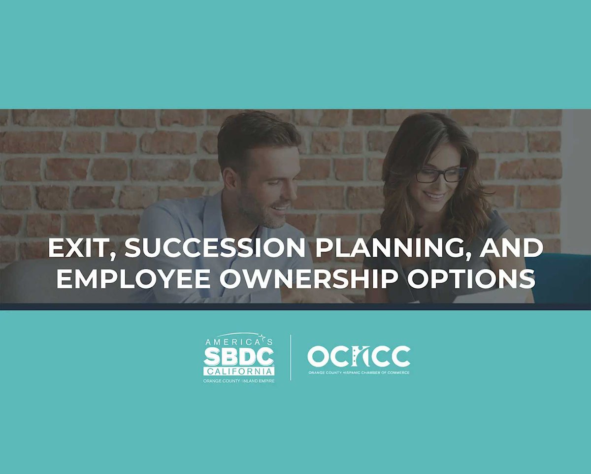 SCMSDC's tweet photo. Exit, Succession Planning, and Employee Ownership Options 

Gain essential insights on transitioning your business with confidence.

Online
Wednesday, October 14-Wednesday, October 28, 2026
12 PM-1 PM PDT 

LEARN MORE: https://t.co/MxNDbJDmLp https://t.co/K7sASZCJ49
