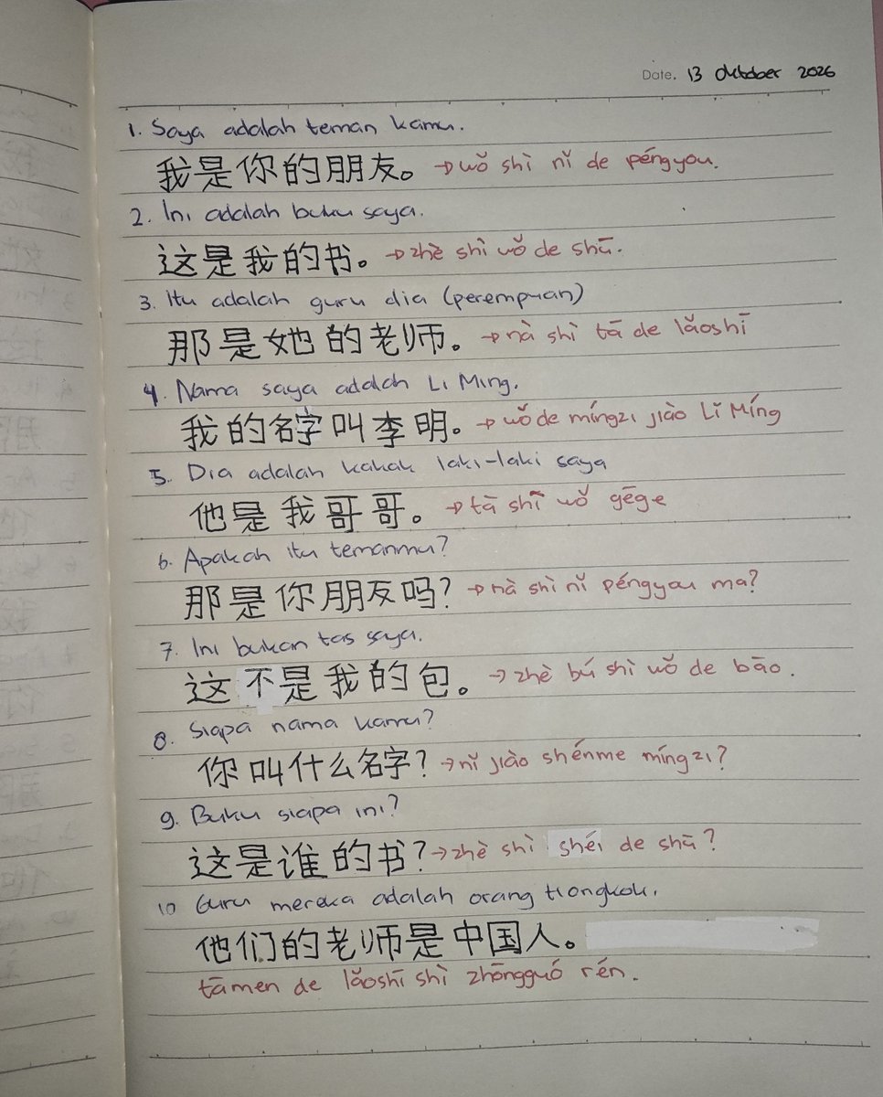 cloverish98's tweet photo. 🇨🇳 day 33 learning mandarin

Still continuing as yesterday ♡

#学中文 #hsk1 #studytwt #langtwt #mandarin https://t.co/P6FWTwVPHo
