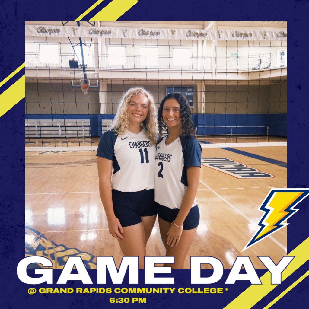 MUChargers's tweet photo. 🚨⚡️🏐 GAME DAY! 🏐⚡️🚨

The Charger Volleyball team heads to MCCAA Western Conference leading Grand Rapids Community College tonight. You can follow along at the link included: https://t.co/OJWS8Iztew Good luck, Chargers! https://t.co/RoDnNulbZi