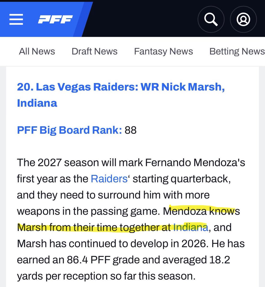 ChickenManatIU's tweet photo. PFF truly is a terrible organization https://t.co/gbGnJwfKWm