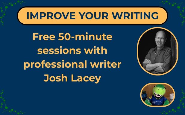 Brunel_Library's tweet photo. Brunel studennt?
Improve your writing!
Free sessions with professional author Josh Lacey, who is working with Brunel and the Royal Literary Fund.
Contact him by email to book an appointment:
Josh.lacey@rlfeducation.org.uk https://t.co/YH4scL1HgS