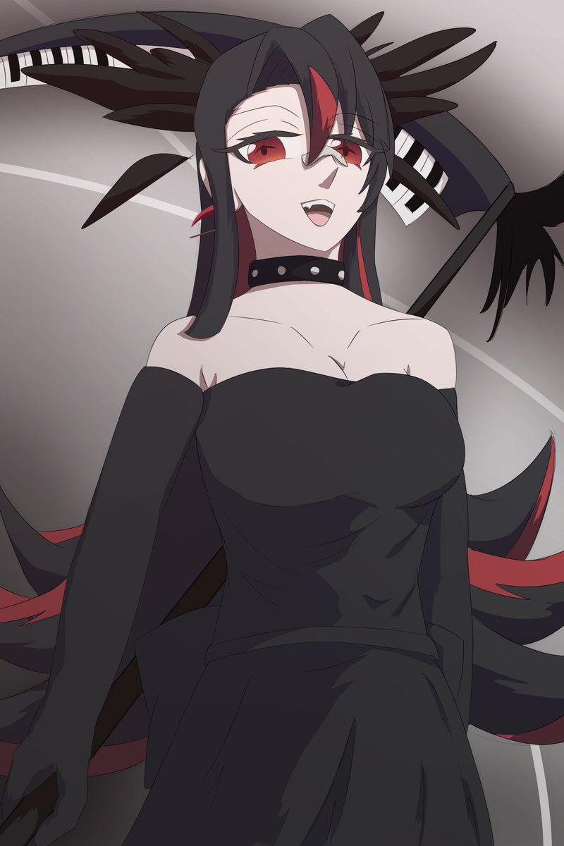 skajl_hitsu's tweet photo. my goat @MomohaBest1243 made fanojo oc so as his big fan, I decided its time to stop all the projects for 2 days and draw fanart of her.

Kama Eriru in black blood dress/armor of maka from soul eater

#100カノファンアート #100kanojo #souleater #fanartㅤㅤㅤㅤ https://t.co/quroGev1iZ