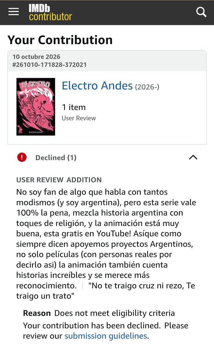 universoayle's tweet photo. Maldito IMDb, si no esta en inglés, no te deja publicar. https://t.co/kTkhQPX5iC
