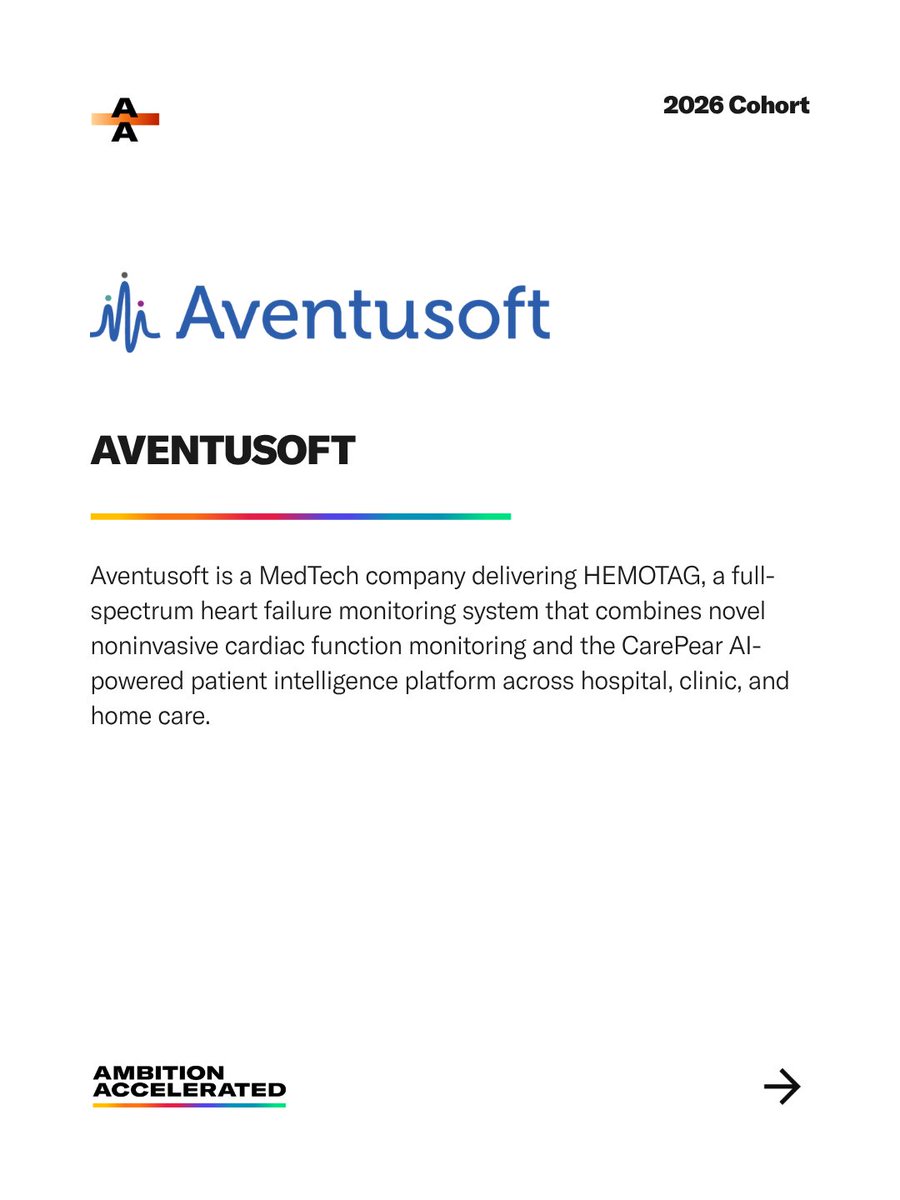 AmbitionAccel's tweet photo. Introducing the 2026 HealthTech cohort!

Anchored at Embarc Collective within the Tampa Medical & Research District, this track brings together founders developing solutions across healthcare delivery, medical devices, diagnostics and digital health.

Through Ambition Accelerated, these companies will connect with leading medical institutions, corporate partners, coaches and investors to help bring innovations to market and scale in Florida.

Thank you to our founding partners @FloridaC100, @EmbarcCollectiv and @eMergeAmericas. Thank you to our presenting partners, @_GuideWell and @tghcares.

Welcome to the cohort!

Learn more: https://t.co/hTrViVLnGV