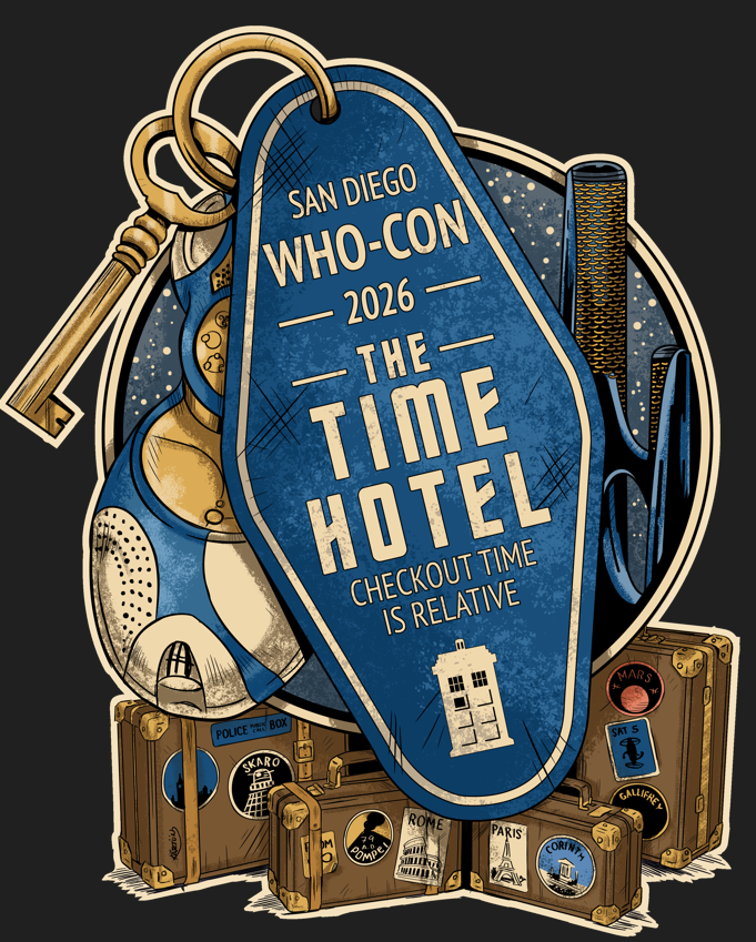OutsideComicCon's tweet photo. The #SanDiego Who Con is this weekend! Starting Friday night with a Pub Quiz and into 2 days of #DoctorWho programming: Head down to the Handlery in Mission Valley for a visit to the Time Hotel! 🕰️ 🛎️

More details on their site: https://t.co/sfpiFWht6X

  #SDWhoCon #SDWhoCon2026 https://t.co/KETLJwffYo