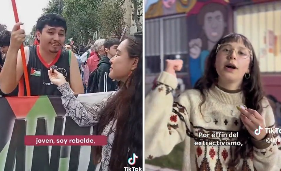 GAMBA_CL's tweet photo. Videos muestran que los jóvenes de izquierda no piensan y sólo repiten consignas infantiles https://t.co/lp54xJdZ9Y https://t.co/lKOPkuEOE5