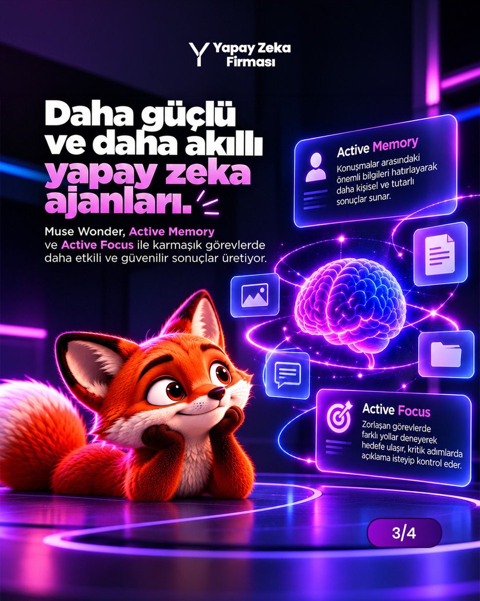 YZFirmasi's tweet photo. Meta yeni modellerini tanıttı ama asıl değişim model isminde değil: AI artık işi adım adım yürüten bir yapıya dönüşüyor.

Muse Wonder; kişisel ve profesyonel görevlerde ilerleyebilen, geçmiş bilgileri hatırlayan ve zor görevlerde odağını koruyabilen ajanlar için geliştiriliyor.

Yani yarış artık sadece “kim daha iyi cevap veriyor?” değil.
Kim gerçekten işi tamamlıyor?

Sence AI ajanlarında en kritik özellik ne: hafıza mı, odak mı, yoksa görev yürütme becerisi mi?

#Meta #MuseWonder #YapayZeka #AIAgent #AIGündem #Teknoloji